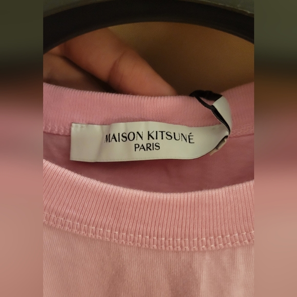 MAISON KITSUNÉ-Pink Fox Head T-Shirt - Picture 3 of 5